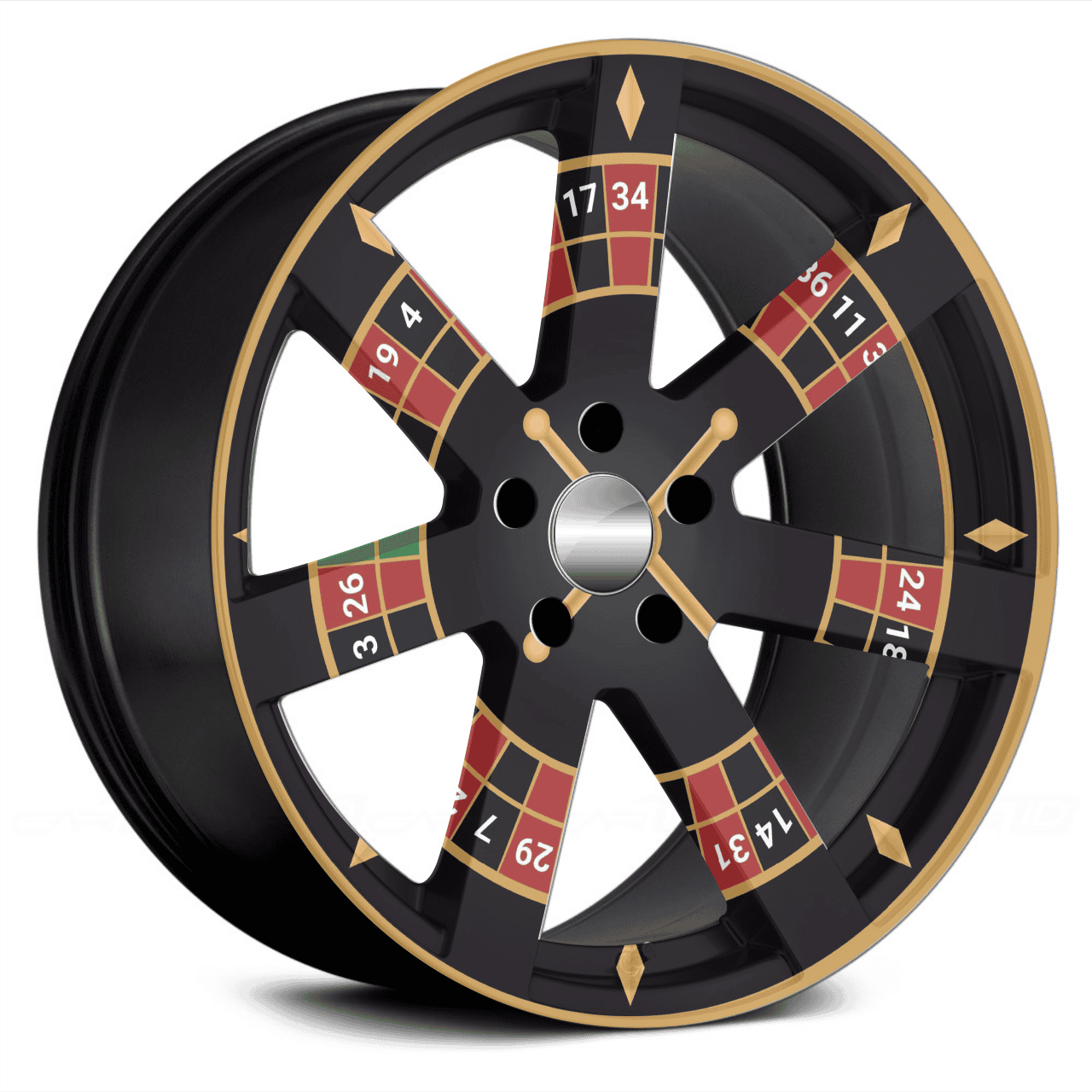 Set 4 Folii Imprimate Outdoor cu EcoSolvent, autoadezive, pentru decorarea jantelor auto, dimetru 60 cm, model FJT-43 FAVLine Selection