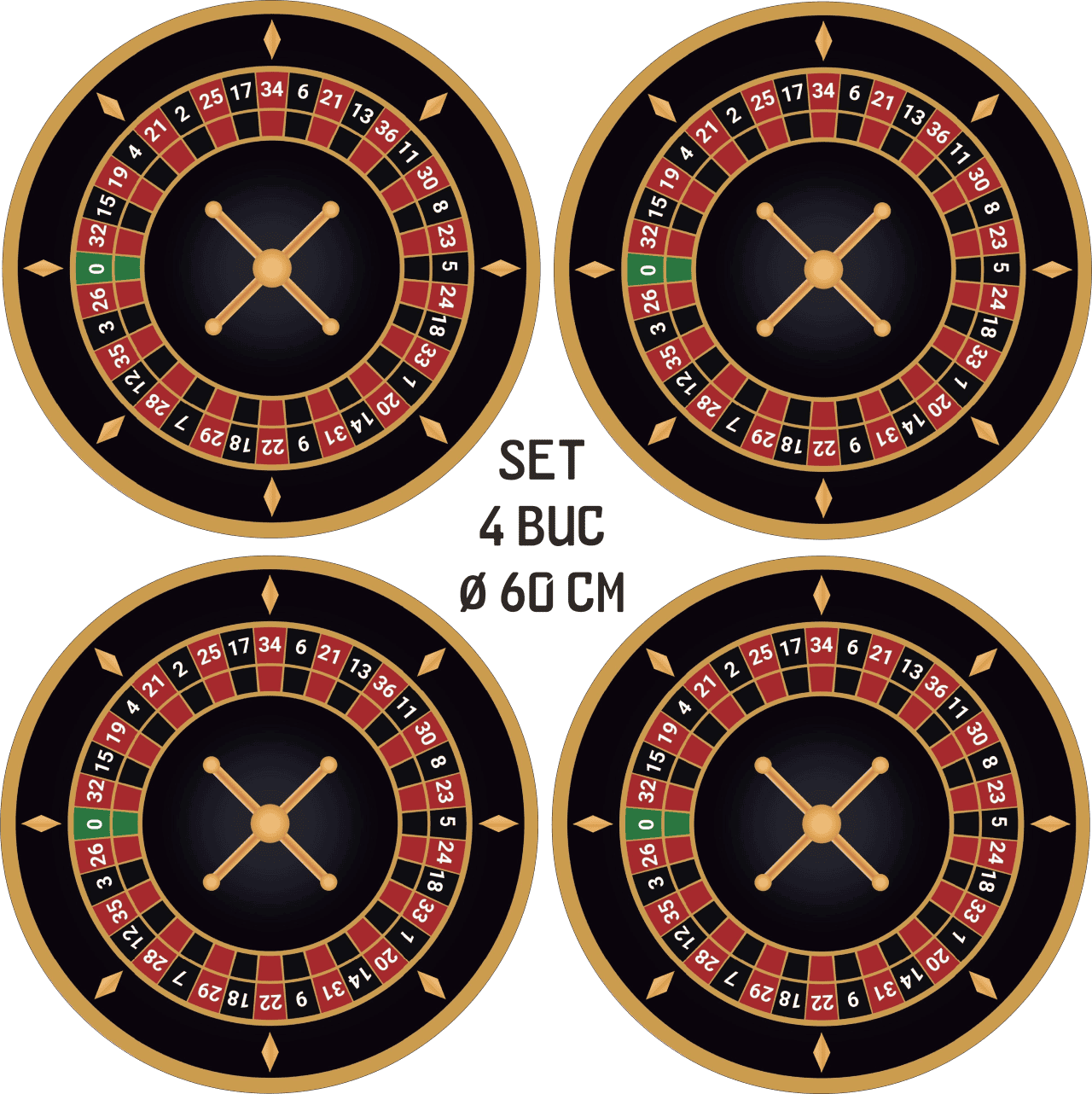 Set 4 Folii Imprimate Outdoor cu EcoSolvent, autoadezive, pentru decorarea jantelor auto, dimetru 60 cm, model FJT-43 FAVLine Selection