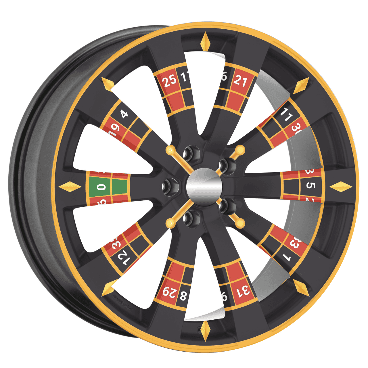 Set 4 Folii Imprimate Outdoor cu EcoSolvent, autoadezive, pentru decorarea jantelor auto, dimetru 60 cm, model FJT-43 FAVLine Selection