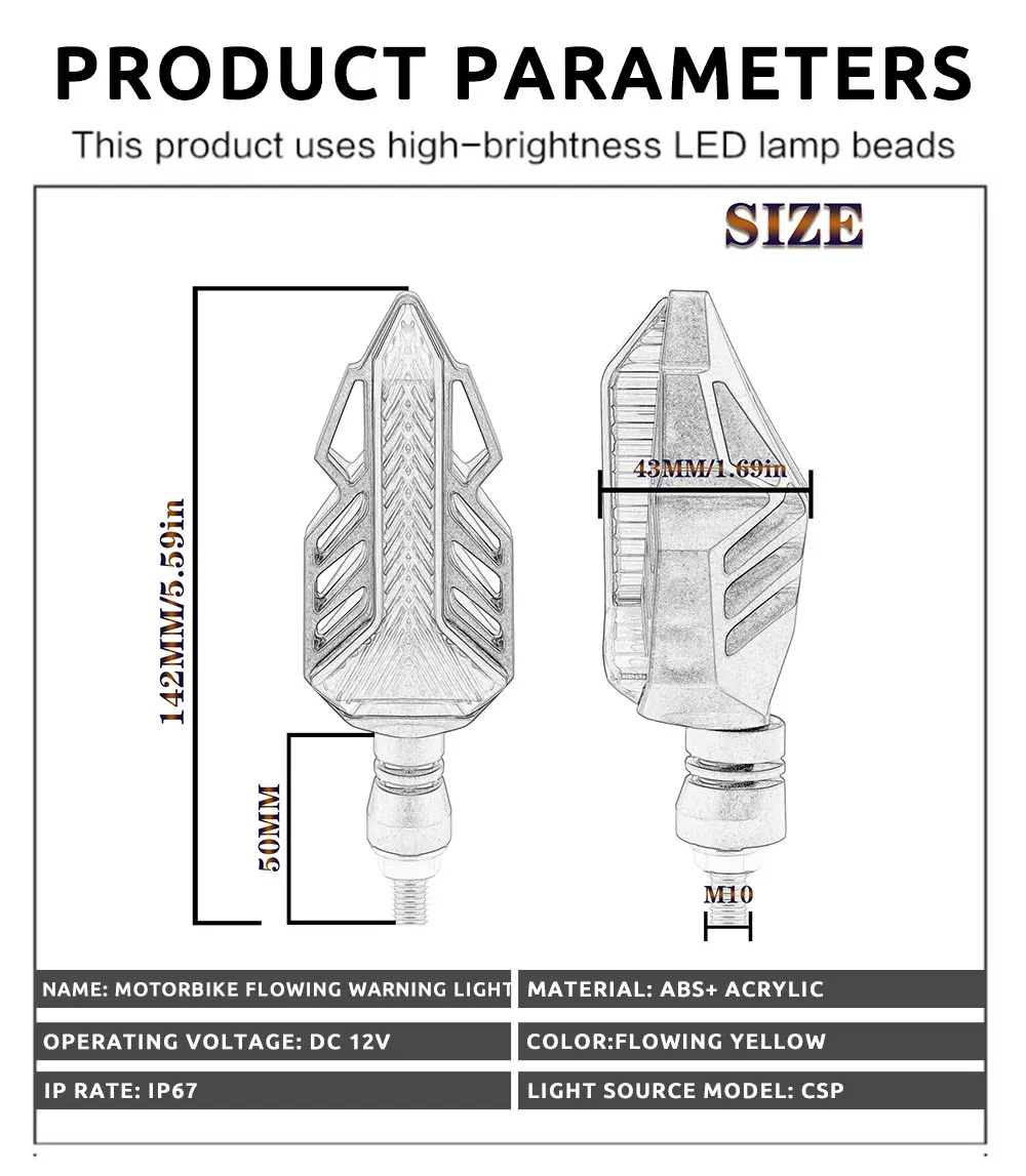 Set 2 lampi Semnalizare Moto, model T-SHAPE ARROW, tensiune 12V FAVLine Selection
