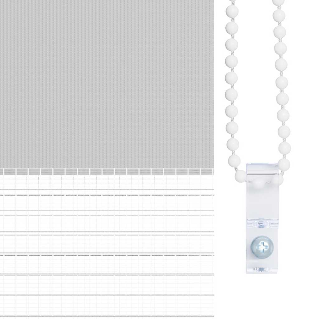 Jaluzea tip zebra gri deschis lățime țesătură 120,9cm poliester GartenMobel Dekor