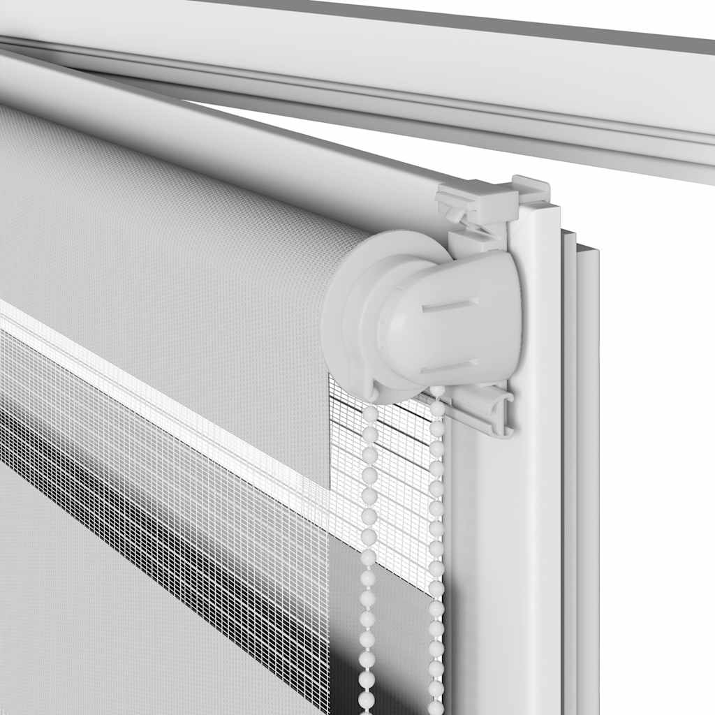 Jaluzea tip zebra gri deschis lățime țesătură 120,9cm poliester GartenMobel Dekor