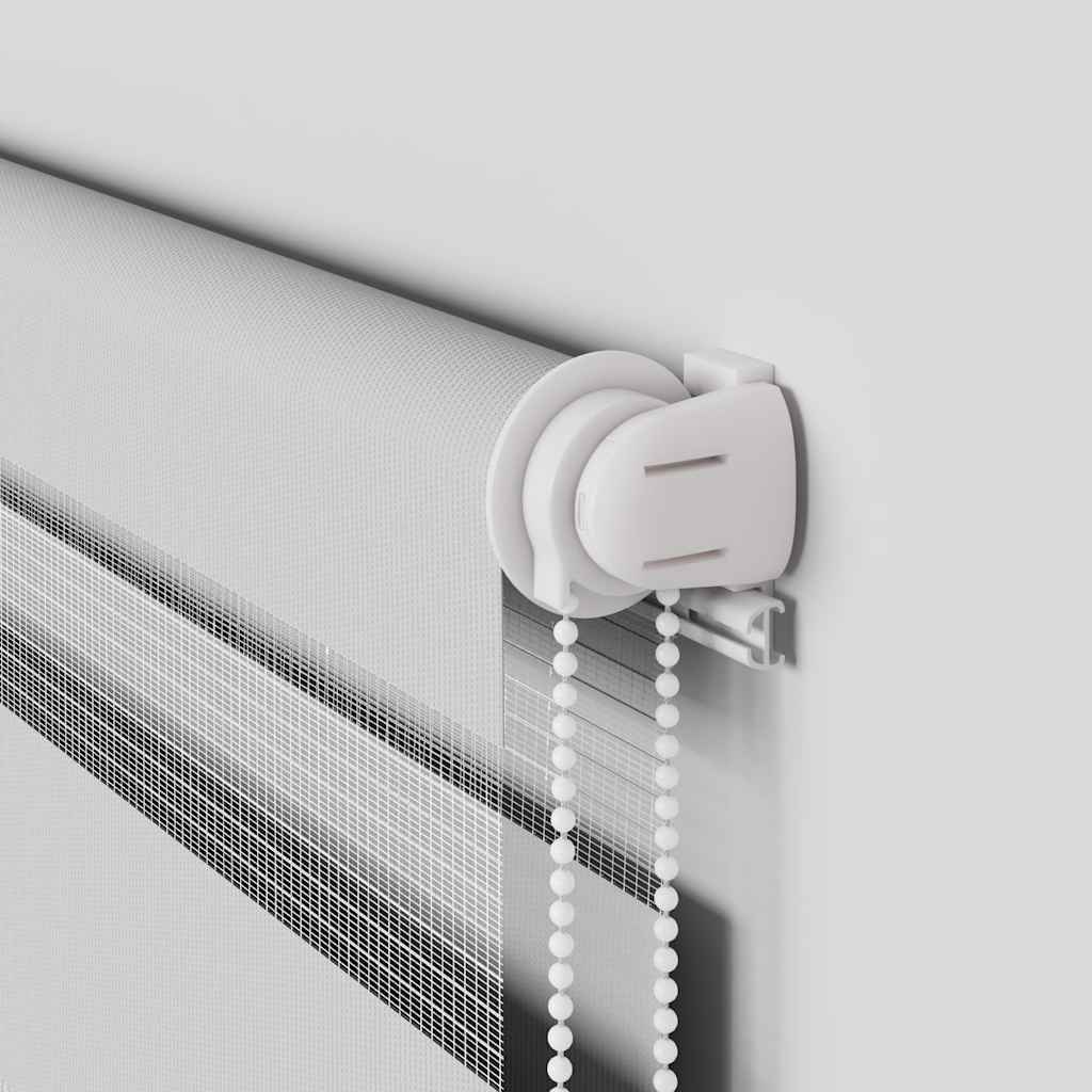 Jaluzea tip zebra gri deschis lățime țesătură 120,9cm poliester GartenMobel Dekor