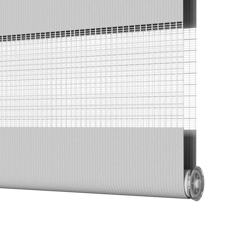 Jaluzea tip zebra gri deschis lățime țesătură 140,9cm poliester GartenMobel Dekor