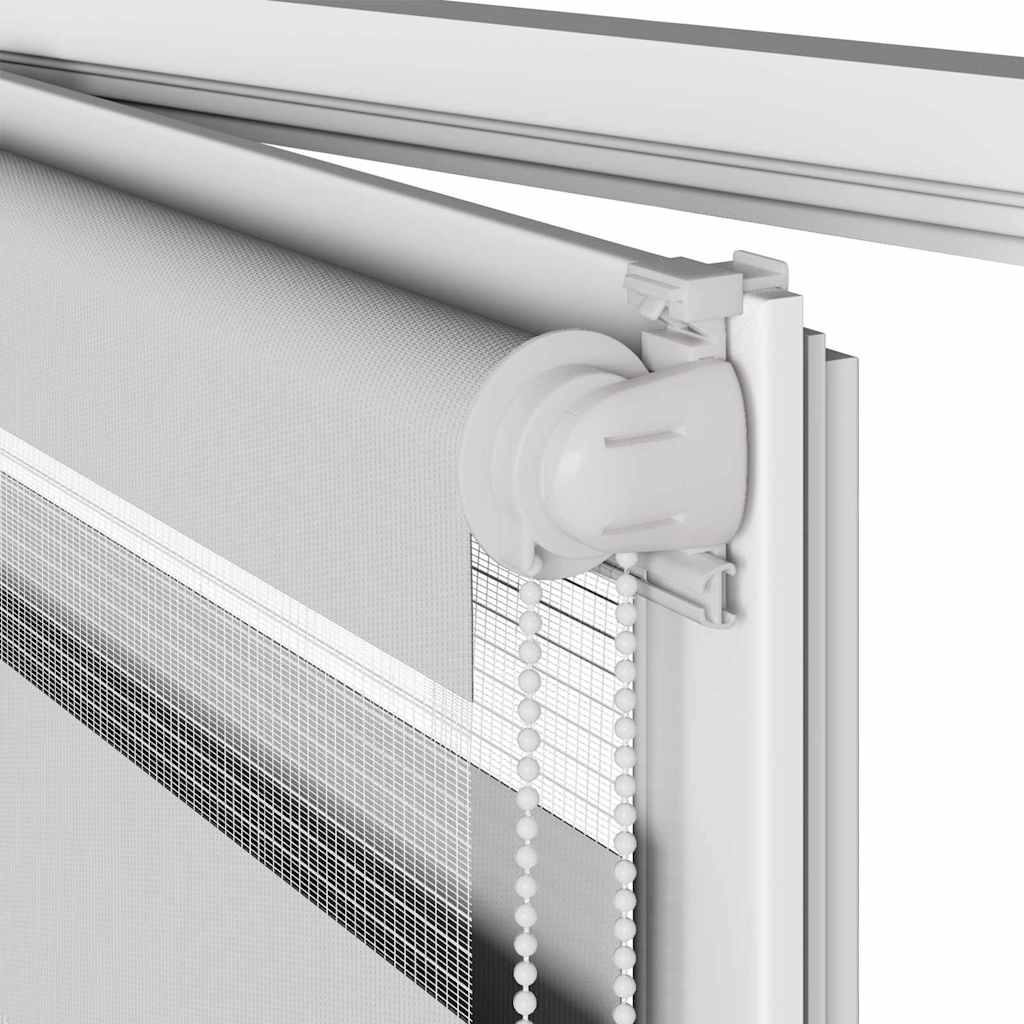 Jaluzea tip zebra gri deschis lățime țesătură 140,9cm poliester GartenMobel Dekor