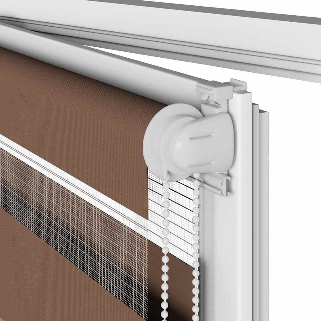 Jaluzea tip zebra maro lățime țesătură 100,9 cm poliester GartenMobel Dekor