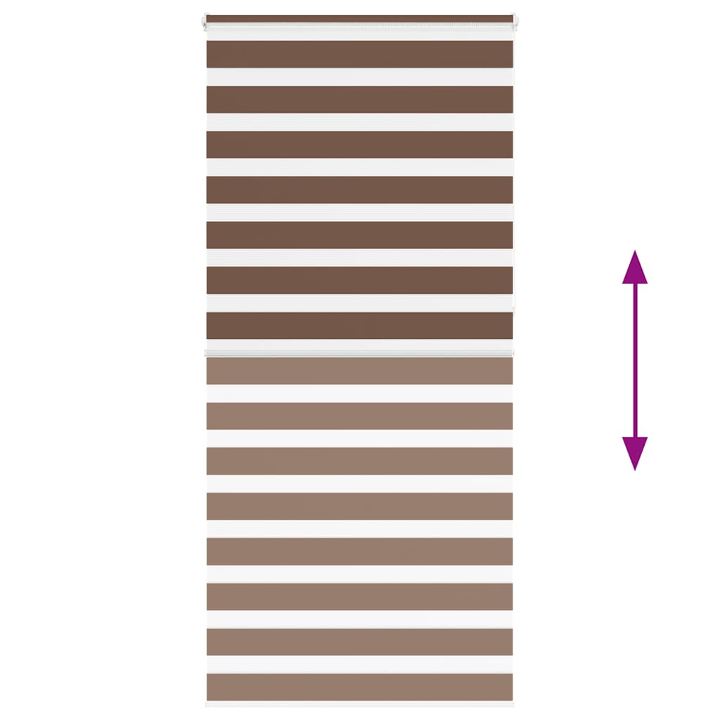 Jaluzea tip zebra maro lățime țesătură 100,9 cm poliester GartenMobel Dekor