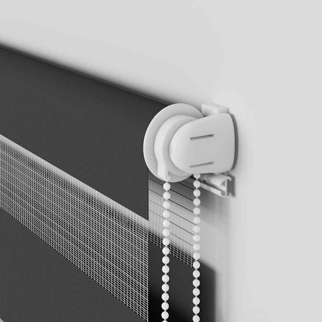 Jaluzea tip zebra neagră lățime țesătură 145,9 cm poliester GartenMobel Dekor