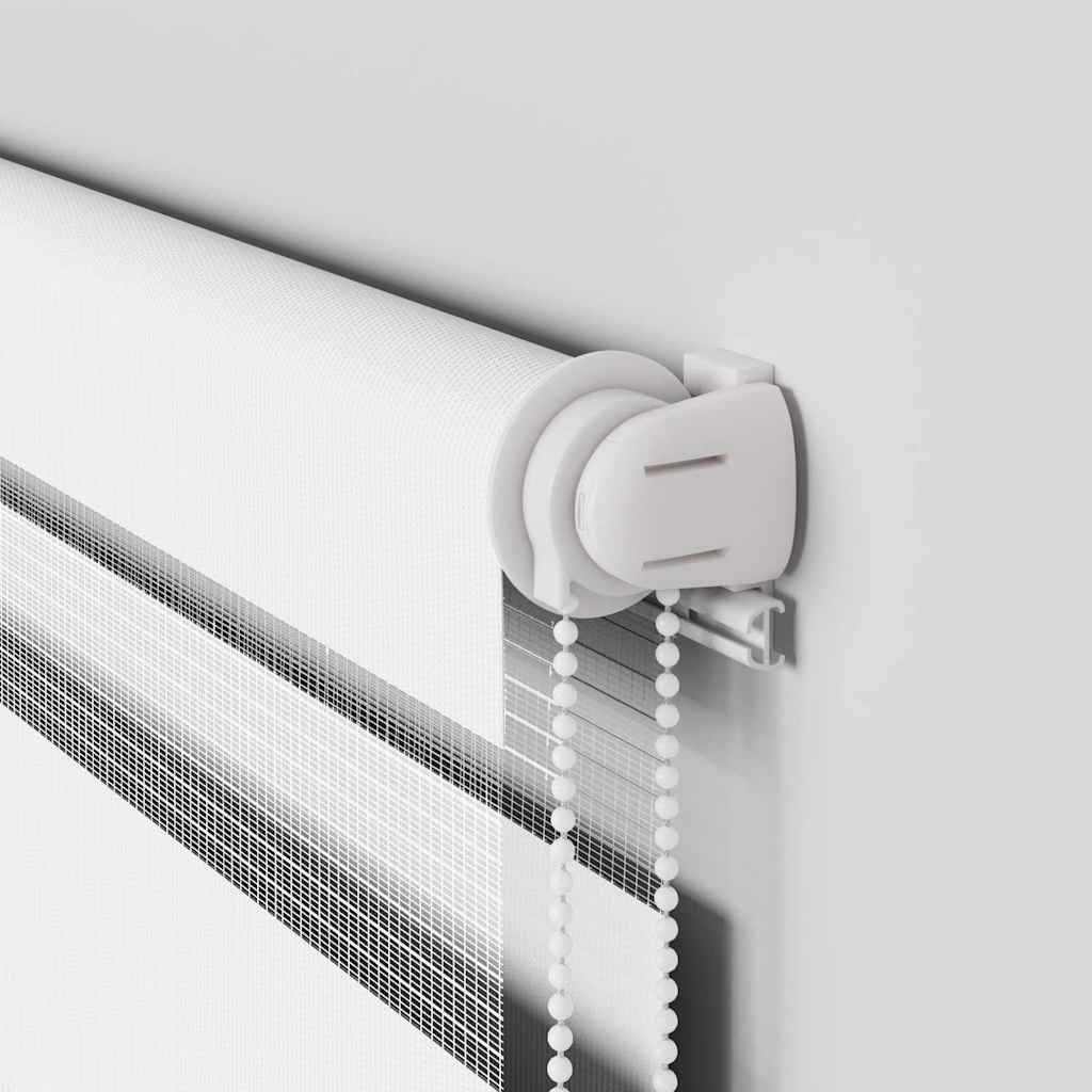 Jaluzea tip zebra alb lățime țesătură 110,9 cm poliester GartenMobel Dekor