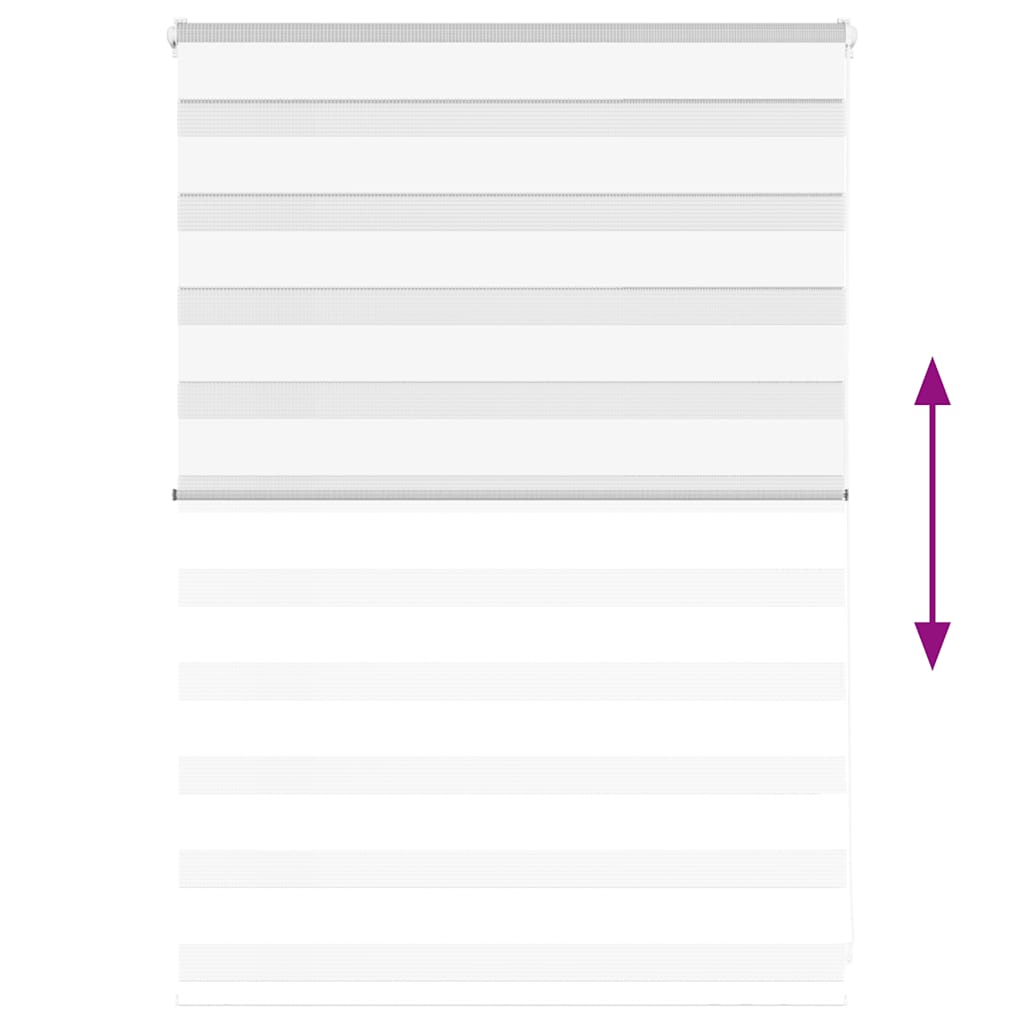 Jaluzea tip zebra alb lățime țesătură 110,9 cm poliester GartenMobel Dekor