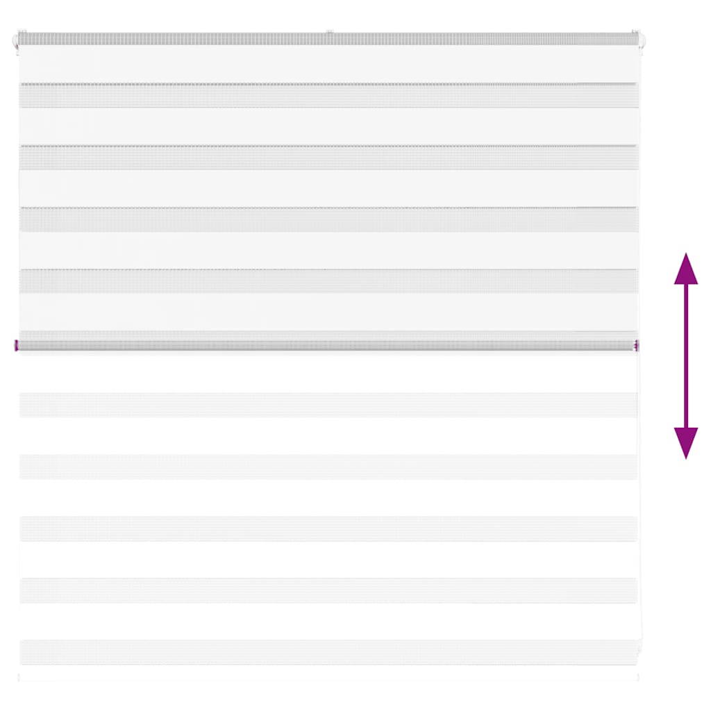 Jaluzea tip zebra alb lățime țesătură 140,9 cm poliester GartenMobel Dekor