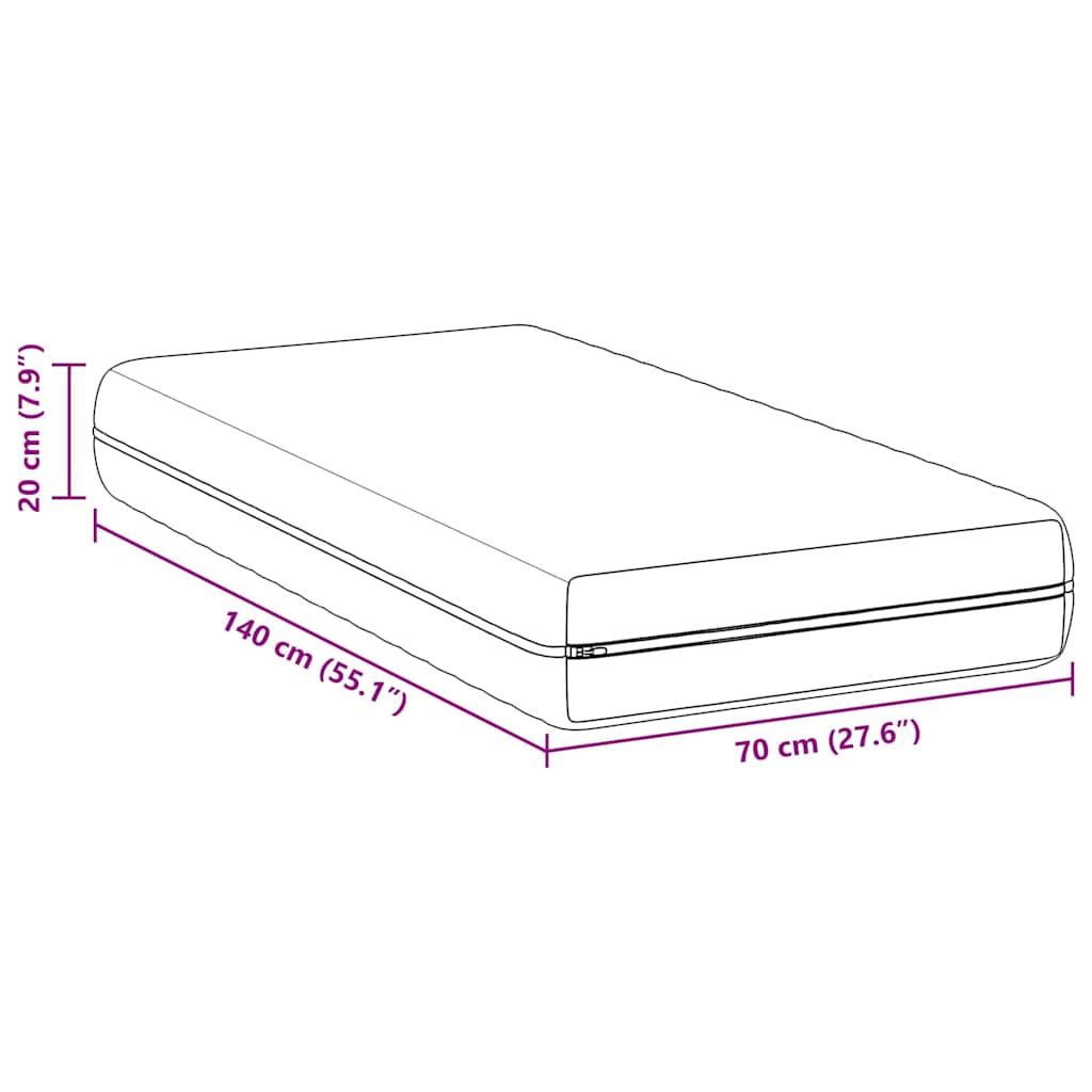 Saltea cu Strat de Nucă de Cocos Alb 70 x 140 cm GartenMobel Dekor