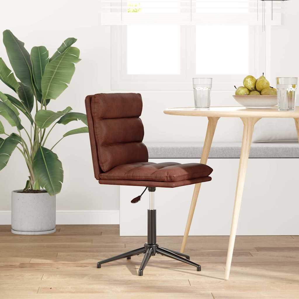 Scaun de sufragerie din piele artificială maro strălucitor GartenMobel Dekor