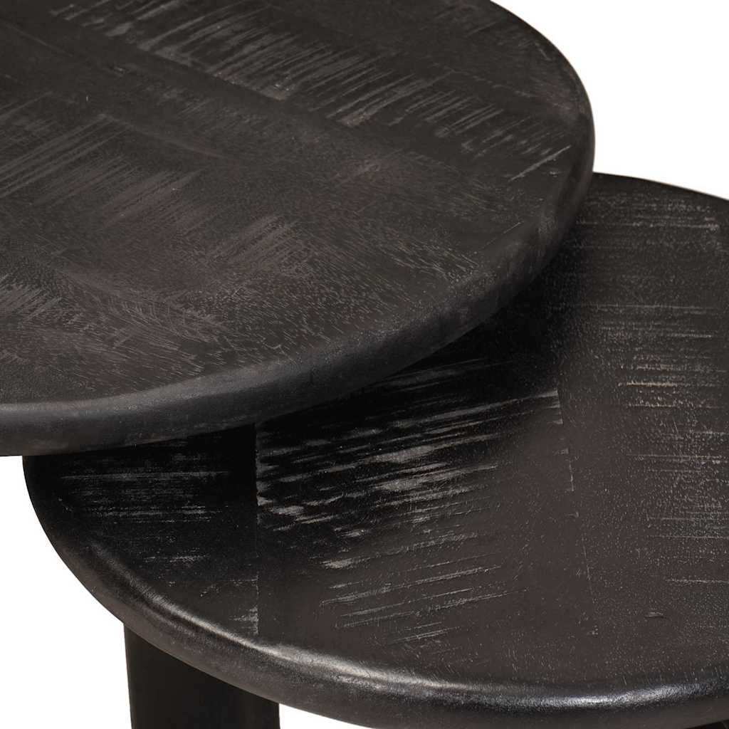 Mese în cuiburi 3 pcs Alb Lemn de mango solid GartenMobel Dekor