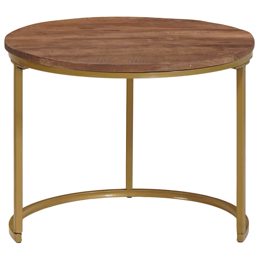 Mese de Cafea Nesting 2 pcs Lemn masiv de mango și oțel GartenMobel Dekor