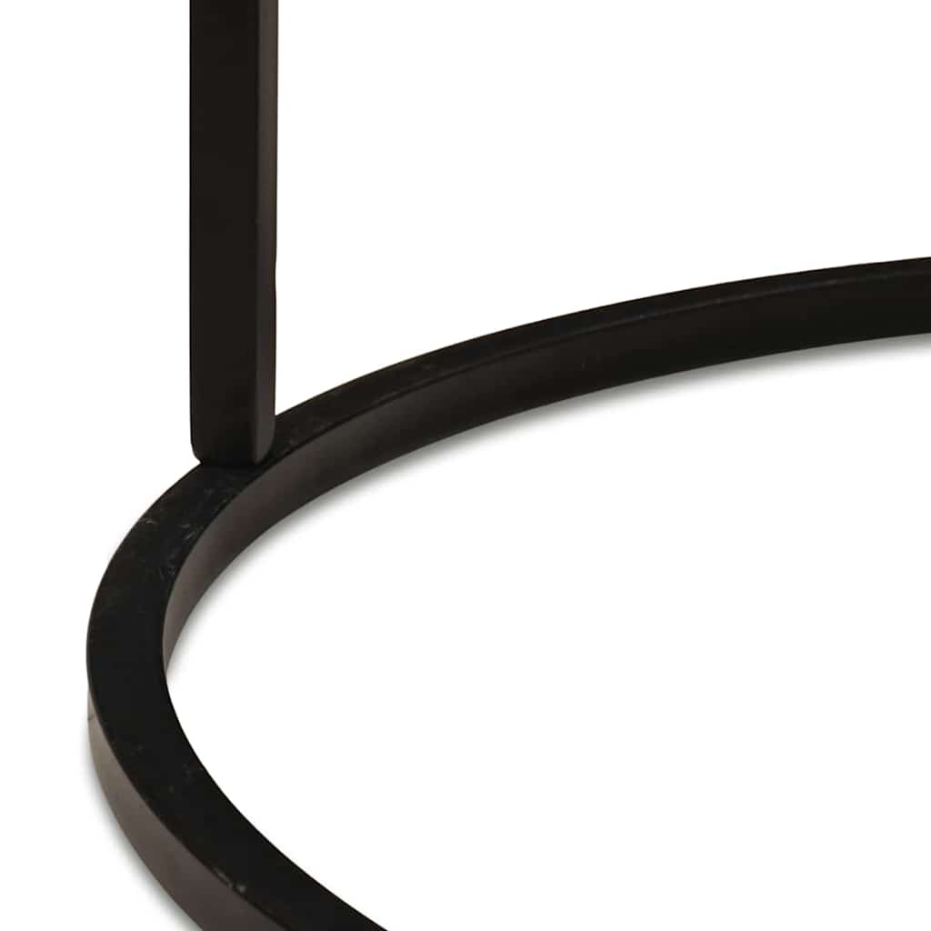 Mese de Cafea Nesting 2 pcs Negru Lemn masiv de mango și oțel GartenMobel Dekor