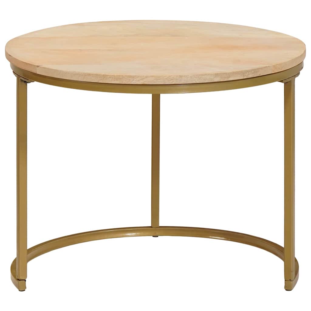 Mese de Cafea Nesting 3 pcs Alb Lemn masiv de mango și oțel GartenMobel Dekor