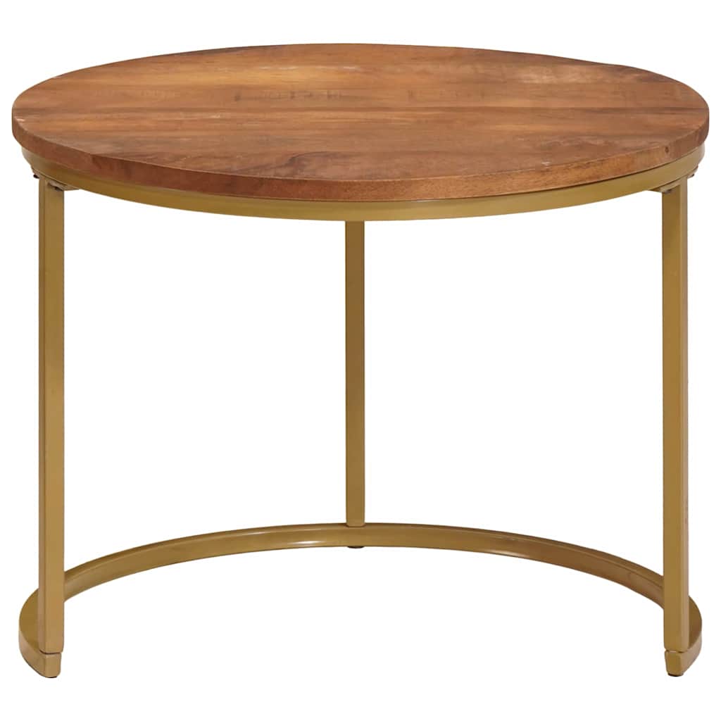 Mese de Cafea Nesting 3 pcs Lemn masiv de mango și oțel GartenMobel Dekor