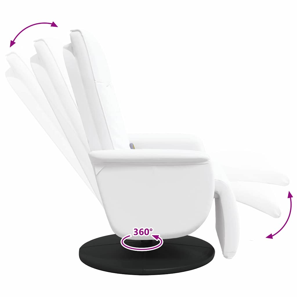 Scaun reclinabil cu masaj Alb 71 x 90 x 105 cm PVC GartenMobel Dekor