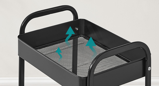 SONGMICS Raft de depozitare mobil tip carucior rulant, pentru baie sau bucatarie, cadru otel cu blat MDF, 31x44x74 cm, negru Household NewTrend