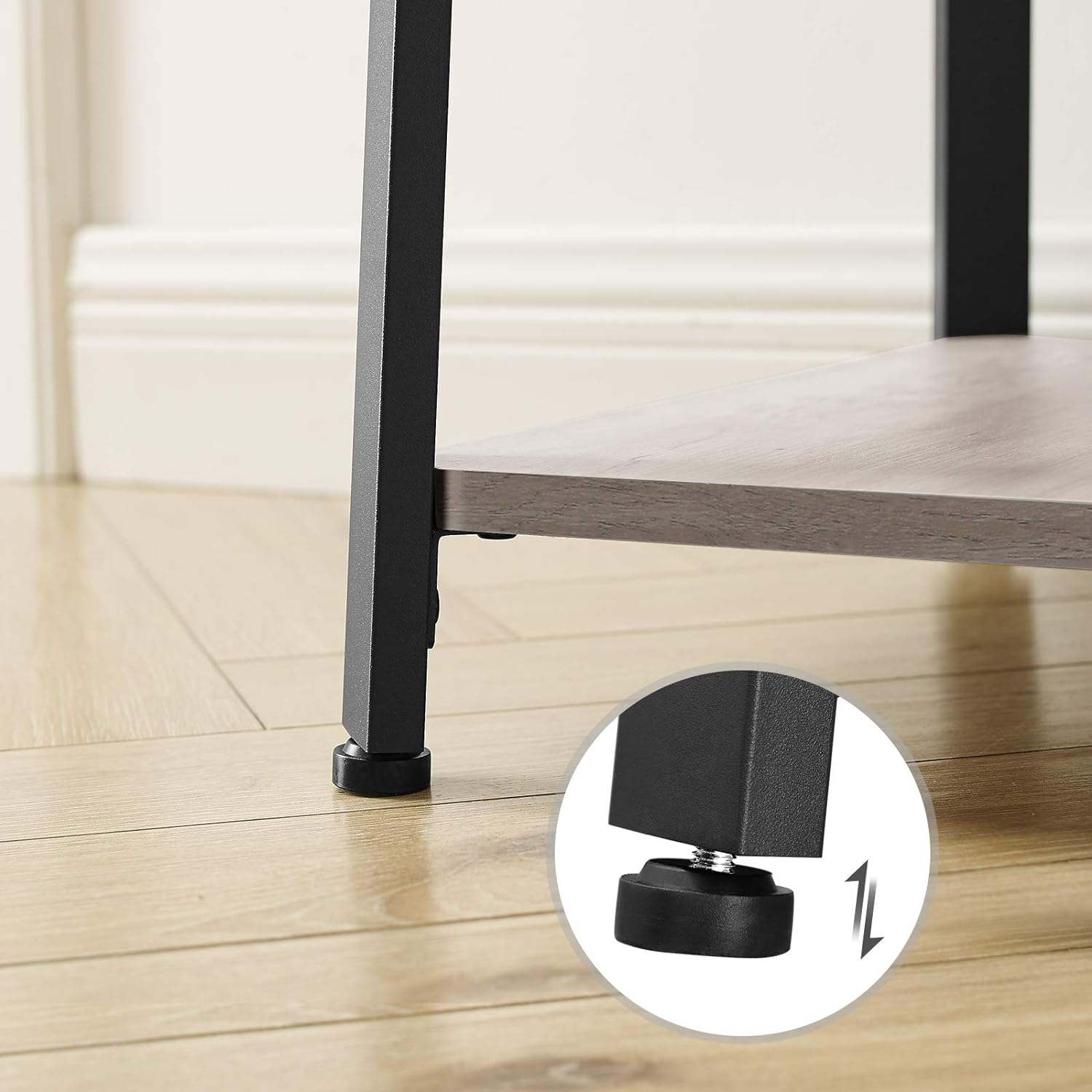 VASAGLE Cuier de haine cu 3 rafturi, suport cu carlige, din otel, 43x43x180 cm, stil industrial, gri si negru Household NewTrend