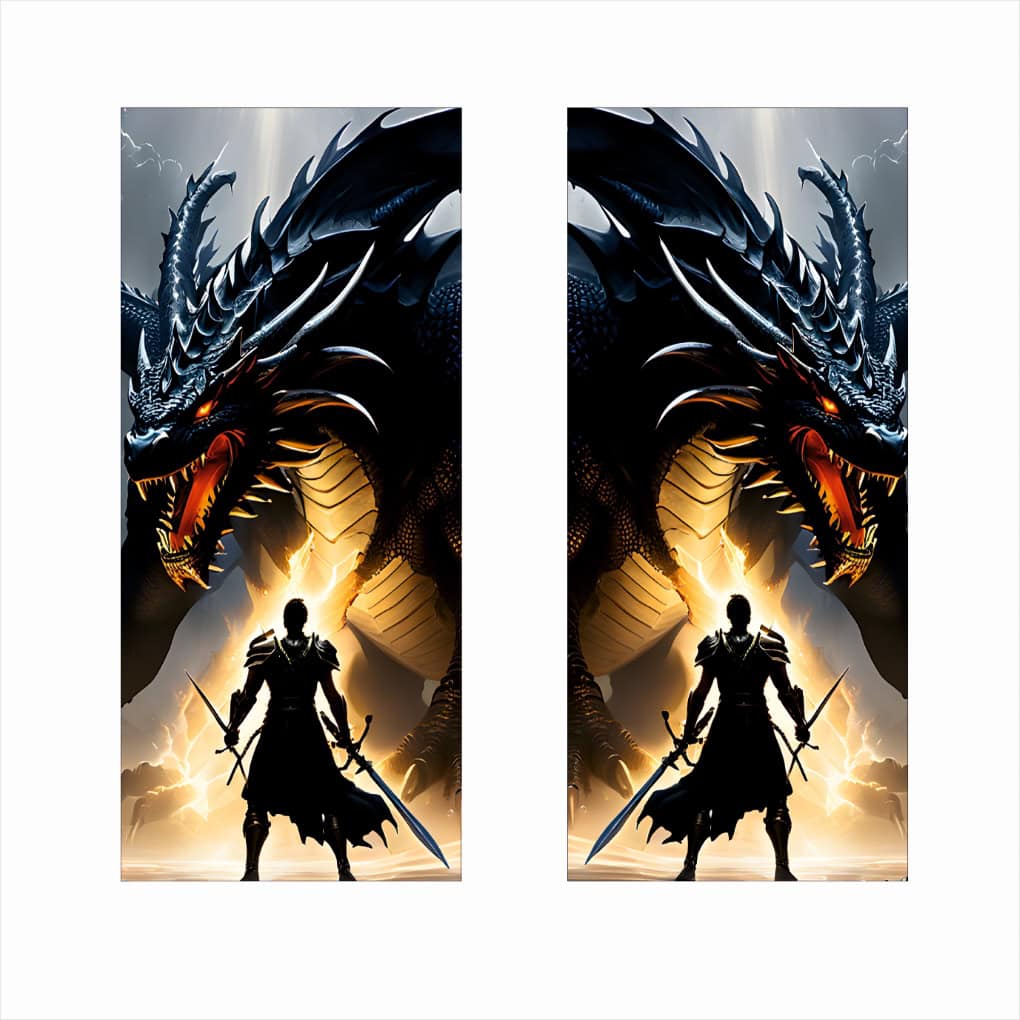 Set 2 stickere decorative pentru stalpii usilor, print autoadeziv de inalta rezolutie, dimensine 2 buc x 50 x 22 cm , cod: AVX-SSU-01 FAVLine Selection