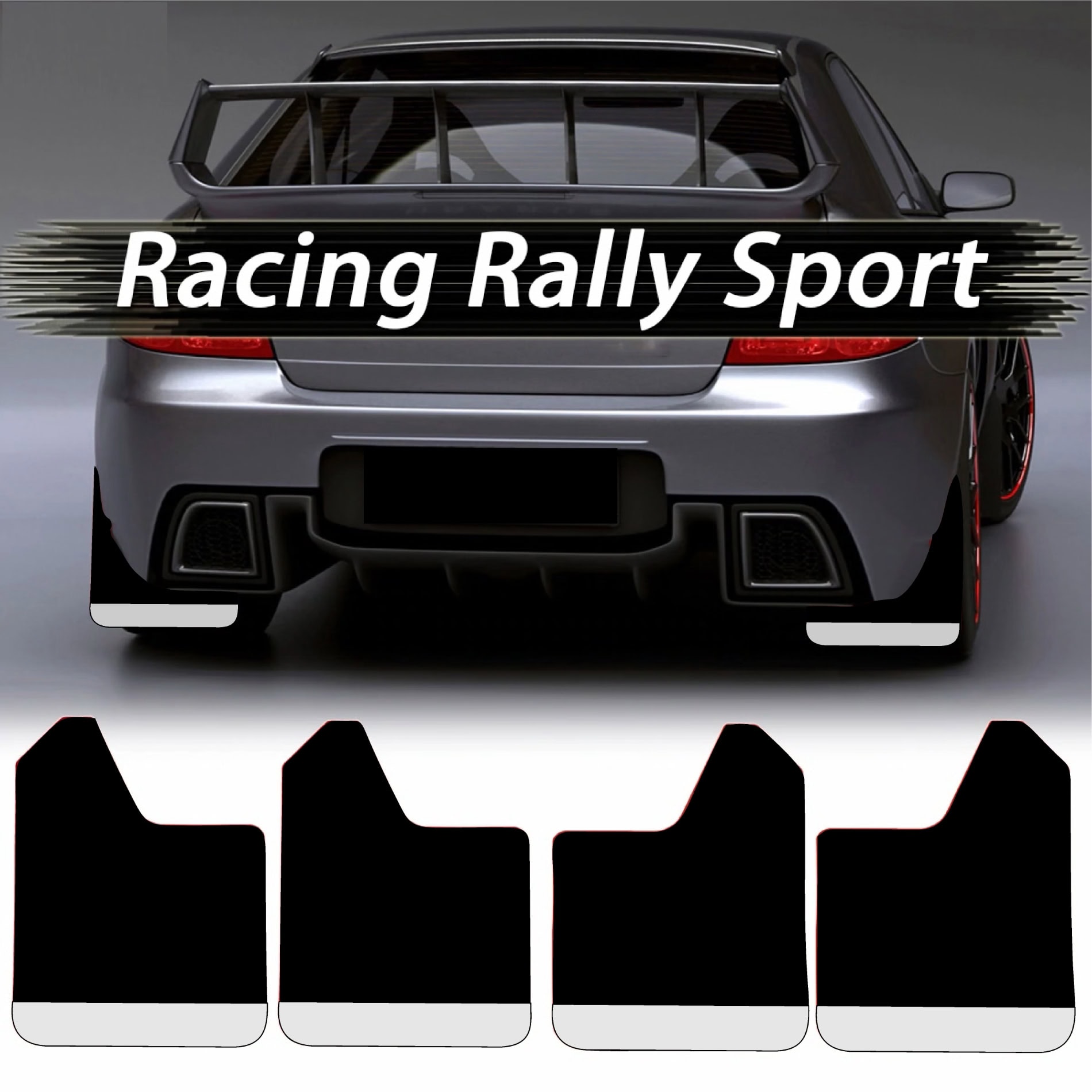 Set 4 Aparatori Noroi SPORT din cauciuc pentru autoturisme, universale, model Silver, dimensiune 30 x 23cm FAVLine Selection