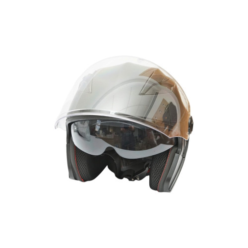 Casca moto tip jet neagra cu viziera transparenta si ochelari de soare, marimea L, model Urban FAVLine Selection