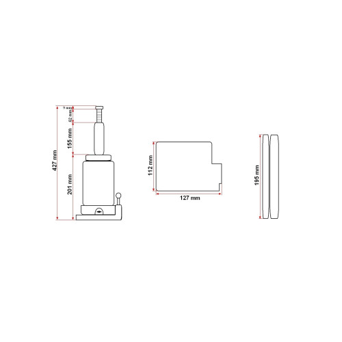 Cric hidraulic 12 tone, inaltime ridicare 210 - 427 mm FAVLine Selection