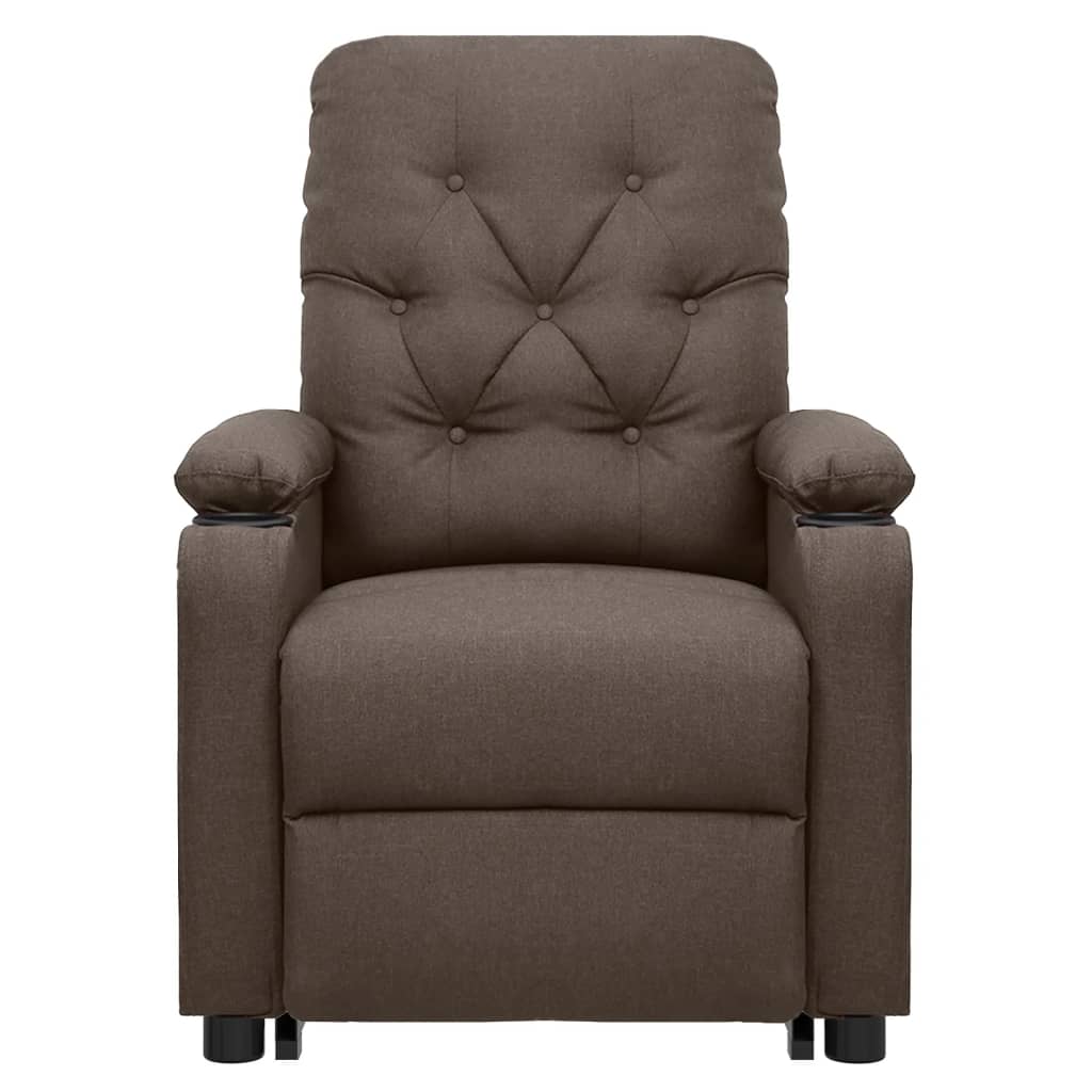 Fotoliu de masaj cu ridicare, maro, material textil GartenMobel Dekor