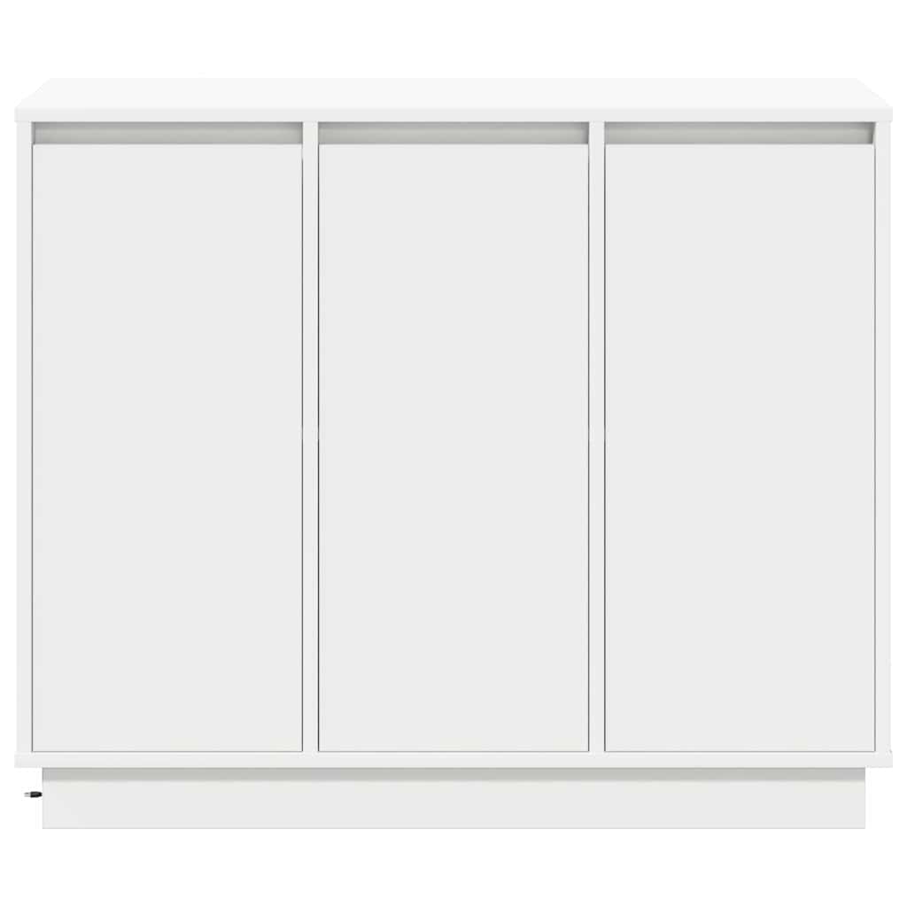 Bufet LED cu raft cu ușă Alb 90 x 32 x 75 cm Lemn compozit GartenMobel Dekor