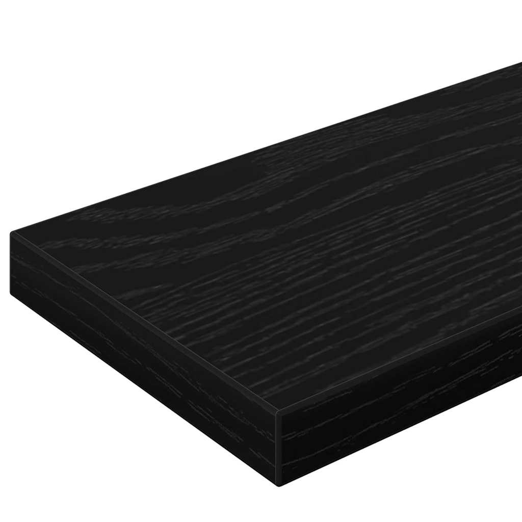 Raft pentru cărți 4 pcs Negru 100 x 10 x 1,5 cm Lemn compozit GartenMobel Dekor