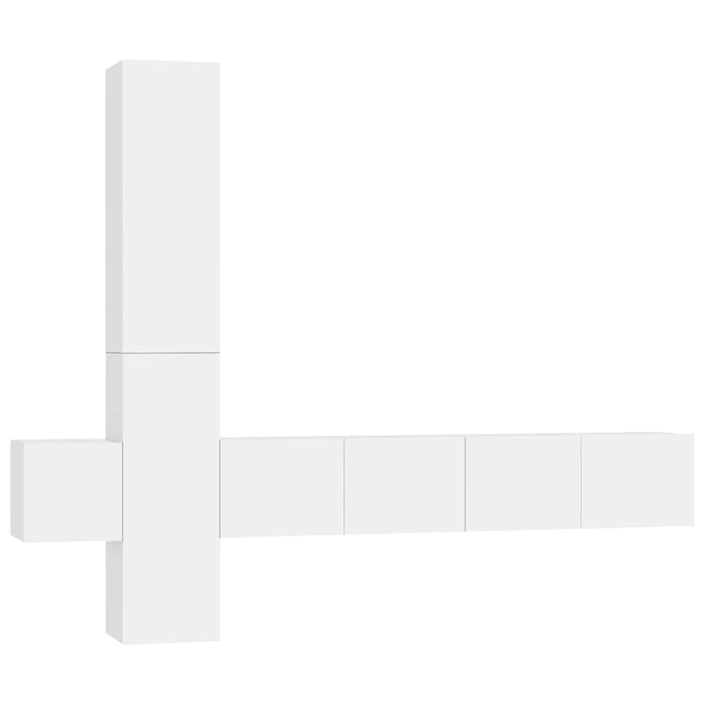 Set dulapuri TV, 5 piese, alb, lemn prelucrat GartenMobel Dekor