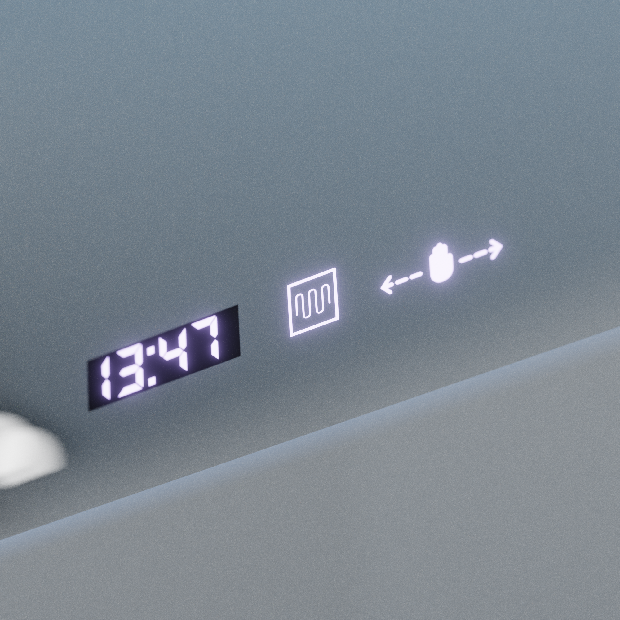 Oglinda LED Rectangulara, 100x65cm, Verite Royale Gold Motion Glow Marcello, Sistem Dezaburire, Ceas & Termometru, Dimabila ModernLight Concept