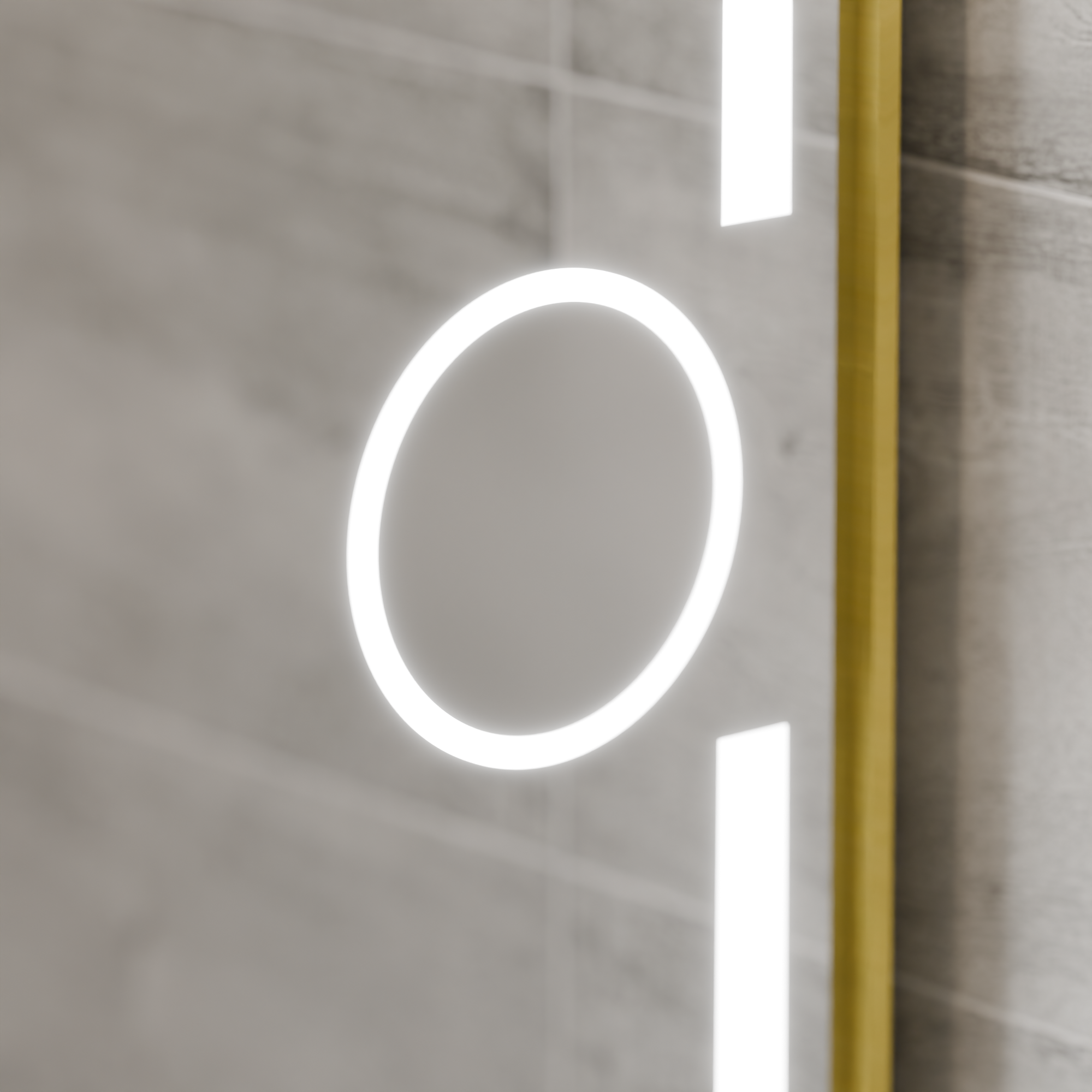 Oglinda LED Rectangulara, 110x65cm, Eclat MotionGlow Marcello, Sistem Dezaburire, Ceas & Termometru, Lupa Cosmetica, Dimabila, Rama Auriu Brushed ModernLight Concept