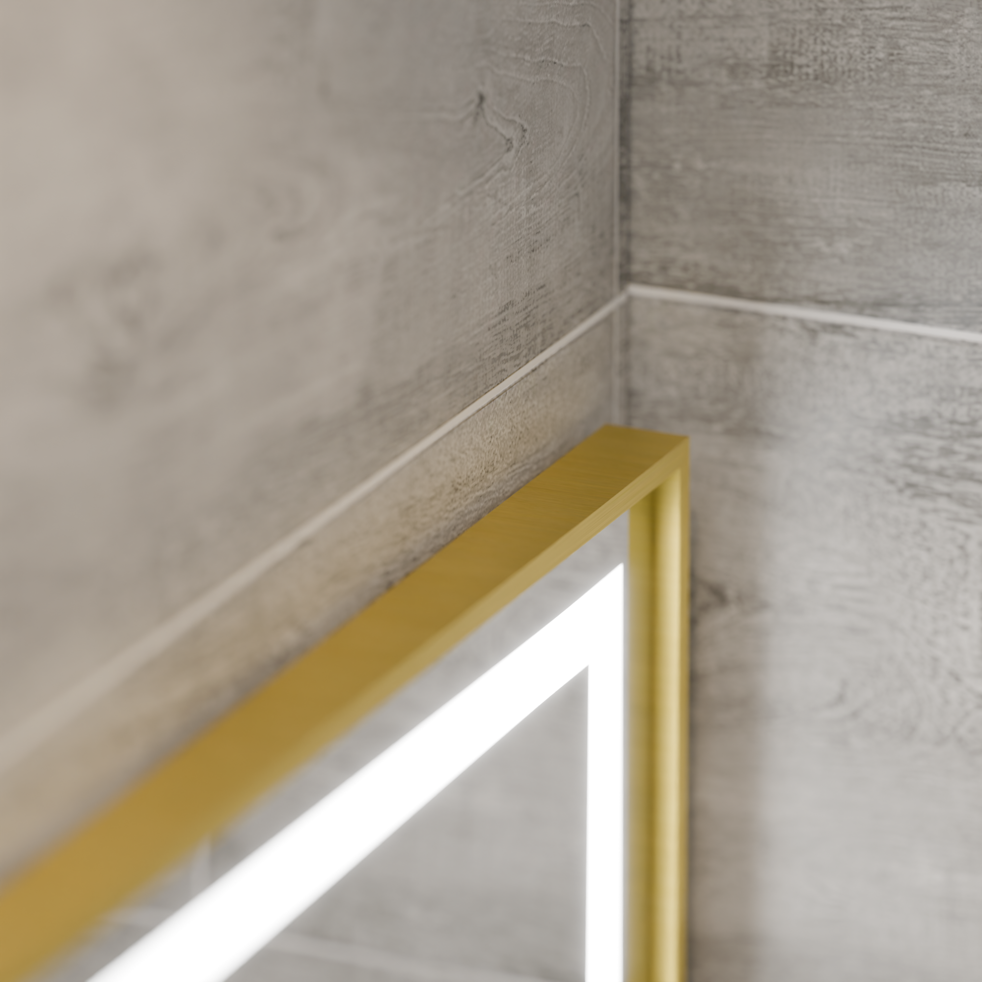 Oglinda LED Rectangulara, 120x80cm, Eclat MotionGlow Marcello, Sistem Dezaburire, Ceas & Termometru, Lupa Cosmetica, Dimabila, Rama Auriu Brushed ModernLight Concept