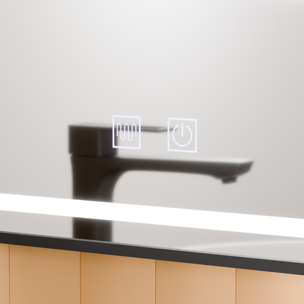 Oglinda LED Rectangulara, 50x70cm, EDGE Touch, Sistem Dezaburire, Rama Neagra ModernLight Concept