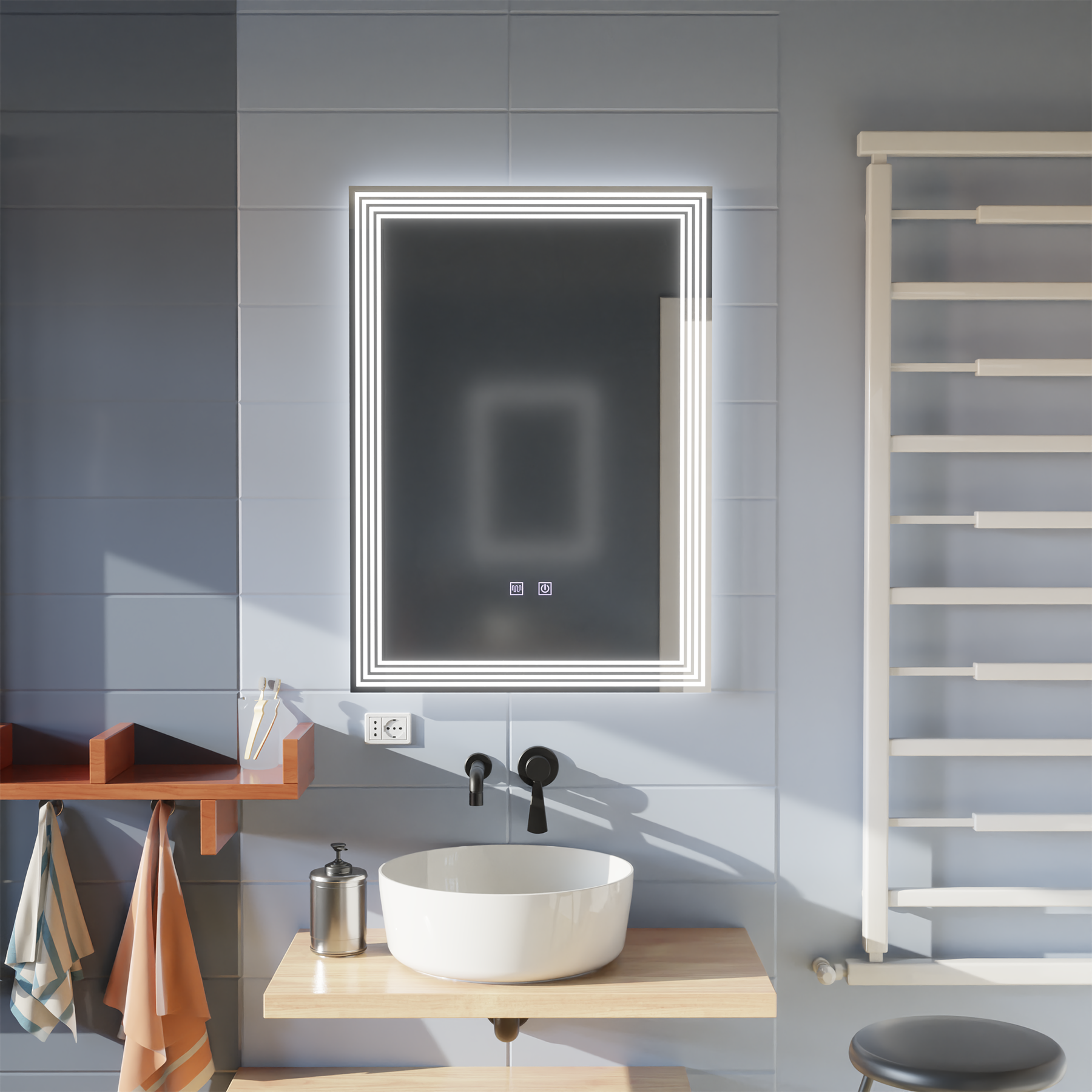 Oglinda LED Rectangulara, Dezaburire, 50x70cm, ADIS Basic Touch ModernLight Concept