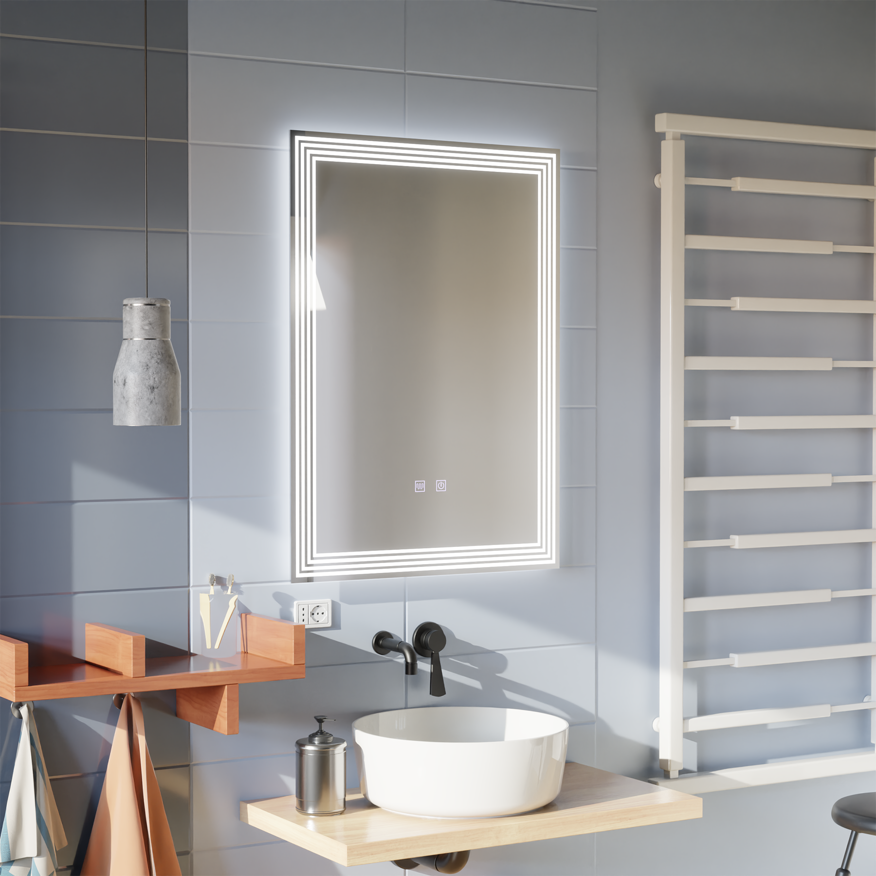 Oglinda LED Rectangulara, Dezaburire, 50x70cm, ADIS Basic Touch ModernLight Concept