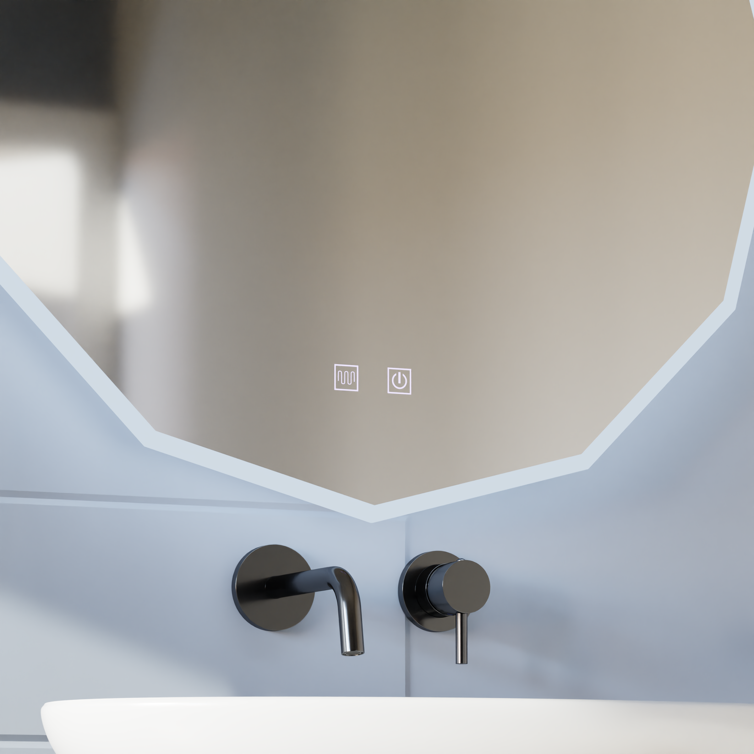 Oglinda LED Rotunda, 50cm, VIVO Touch, Sistem Dezaburire, Dimabila ModernLight Concept