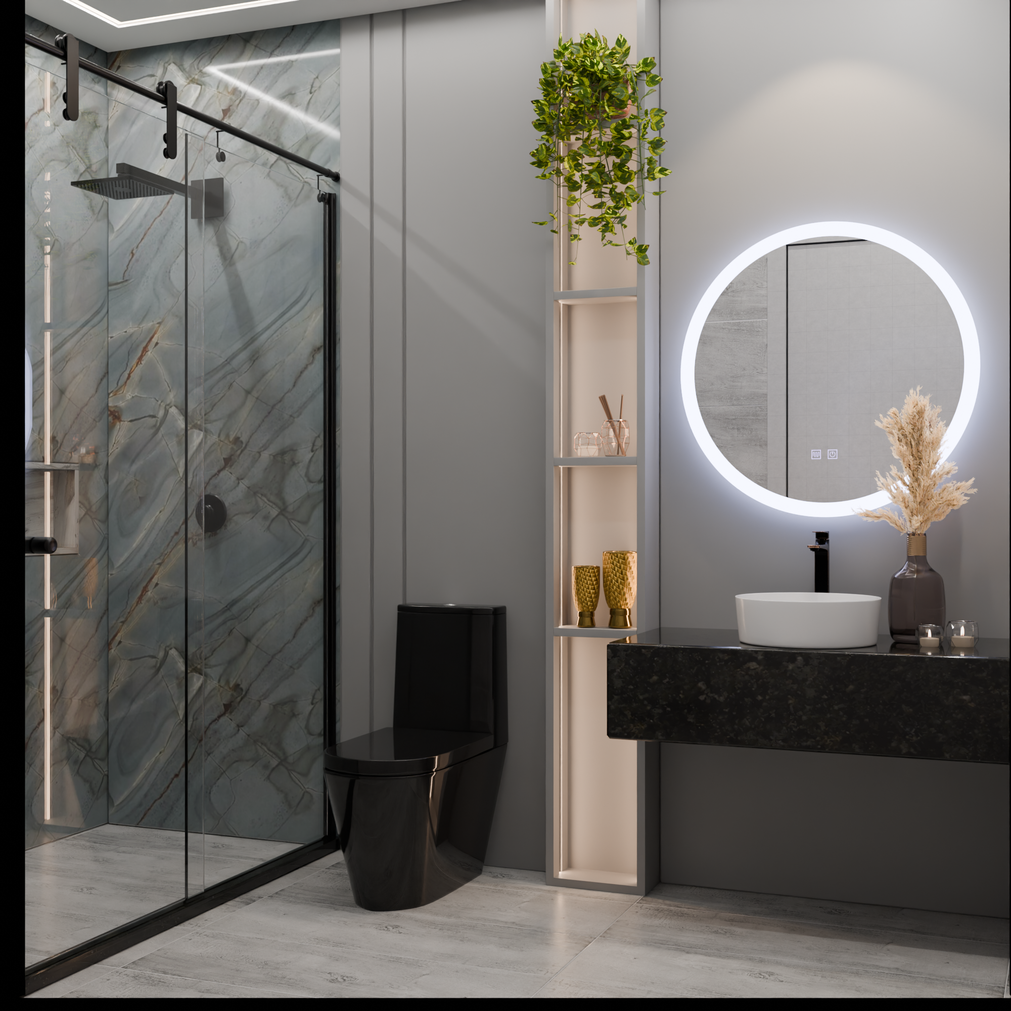 Oglinda LED Rotunda, 70cm, Noxia Touch, Sistem Dezaburire, Dimabila ModernLight Concept