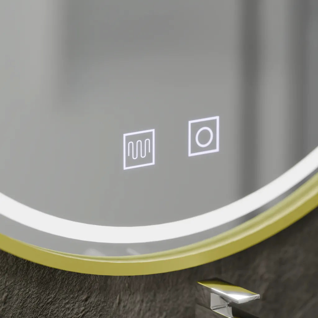 Oglinda LED Rotunda, 80cm, Glanz Touch, Sistem Dezaburire, Dimabila ModernLight Concept