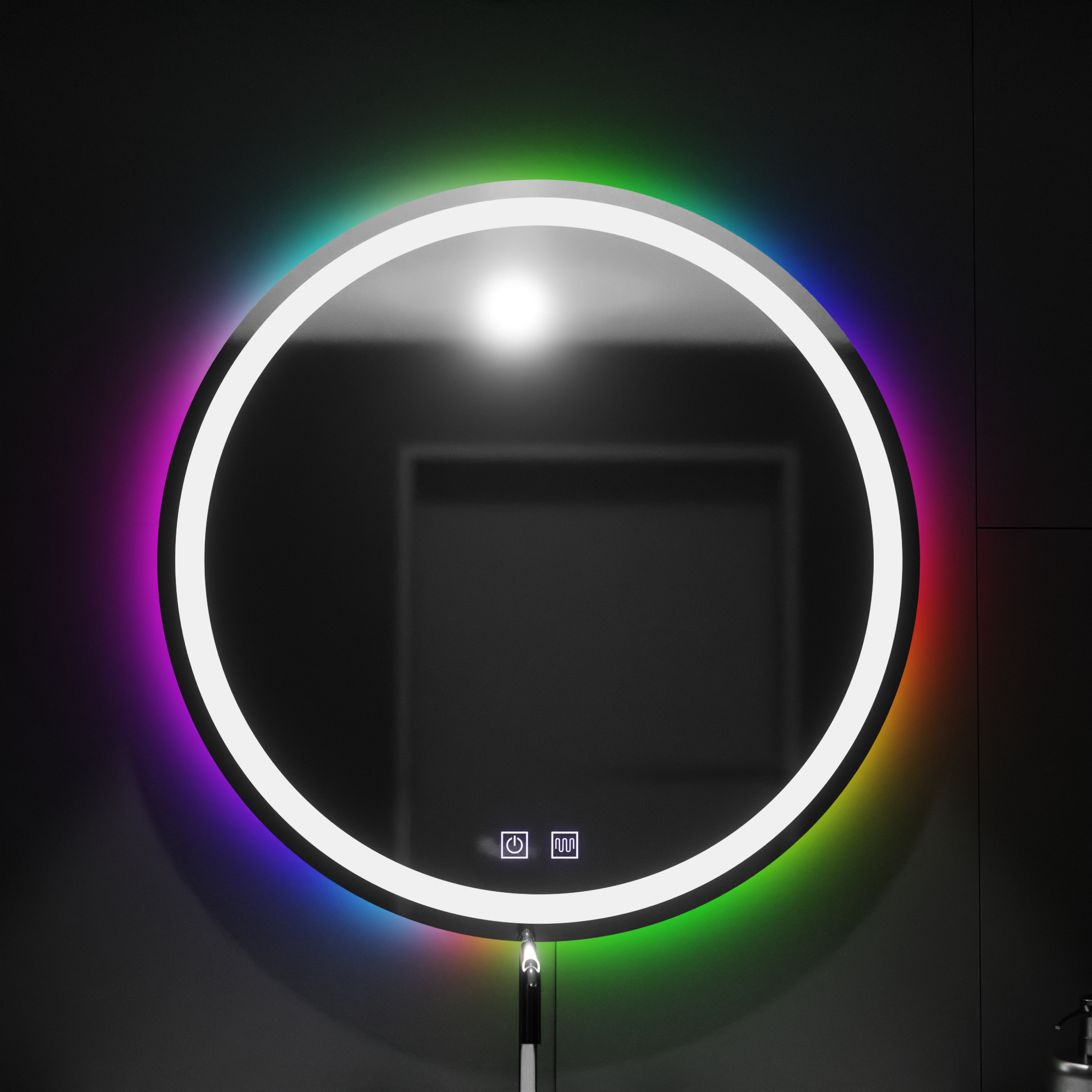 Oglinda LED Rotunda 60cm, Spectrum Touch, RGB, Sistem Dezaburire ModernLight Concept