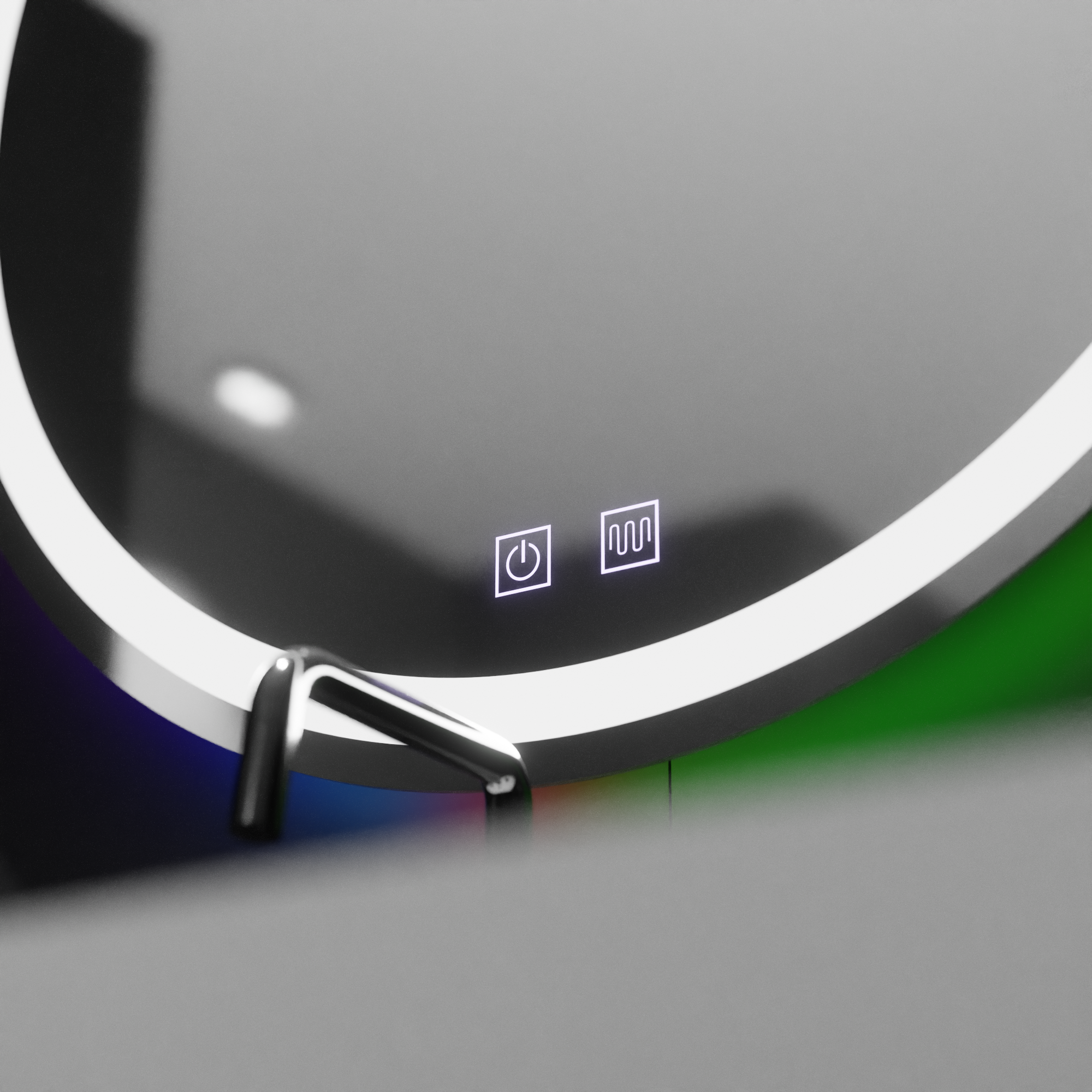 Oglinda LED Rotunda 60cm, Spectrum Touch, RGB, Sistem Dezaburire ModernLight Concept