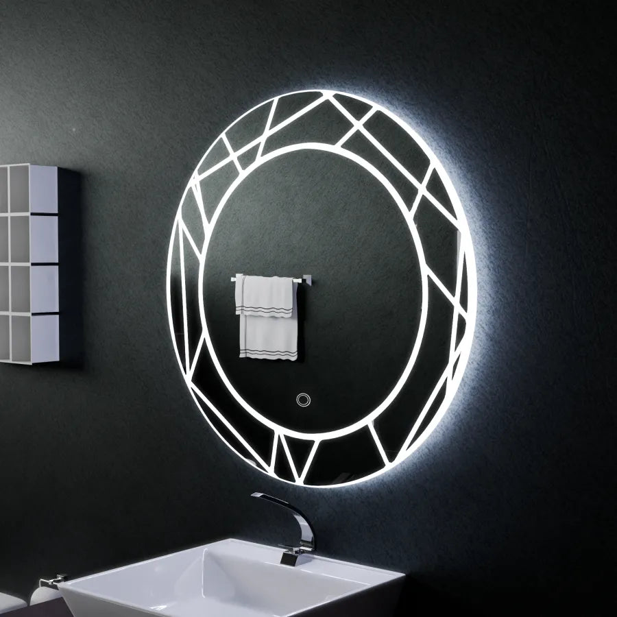 Oglinda LED Touch ASTRIX, 60cm, 6000K, Dimabila, Sistem Dezaburire ModernLight Concept