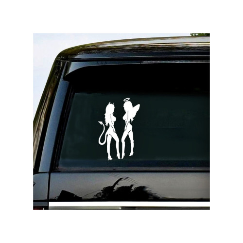 Abtibild Devil si Angel silueta auto decorativ diverse culori Cod: YGT-15 Automotive TrustedCars