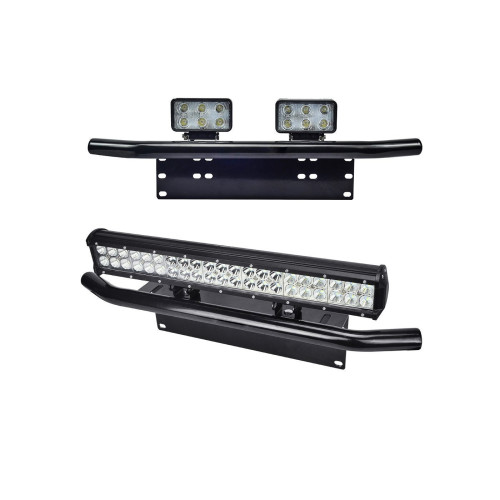 Bullbar aluminiu tip suport numar si proiectoare negru Cod: HH-BLB15 Automotive TrustedCars