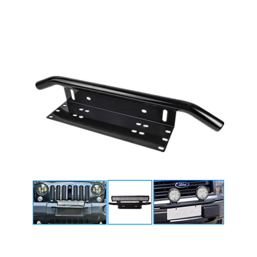 Bullbar aluminiu tip suport numar si proiectoare negru Cod: HH-BLB15 Automotive TrustedCars