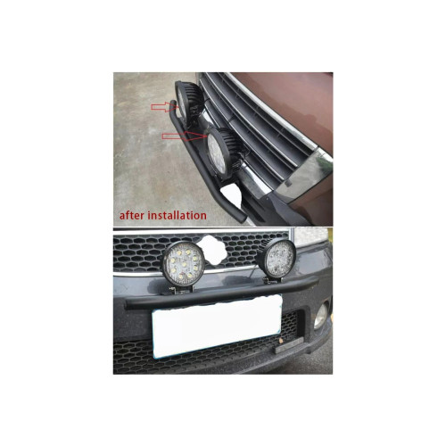 Bullbar aluminiu tip suport numar si proiectoare negru Cod: HH-BLB15 Automotive TrustedCars