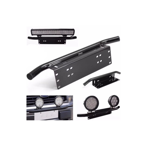 Bullbar aluminiu tip suport numar si proiectoare negru Cod: HH-BLB15 Automotive TrustedCars